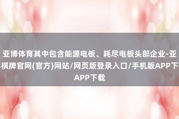 亚博体育其中包含能源电板、耗尽电板头部企业-亚博棋牌官网(官方)网站/网页版登录入口/手机版APP下载